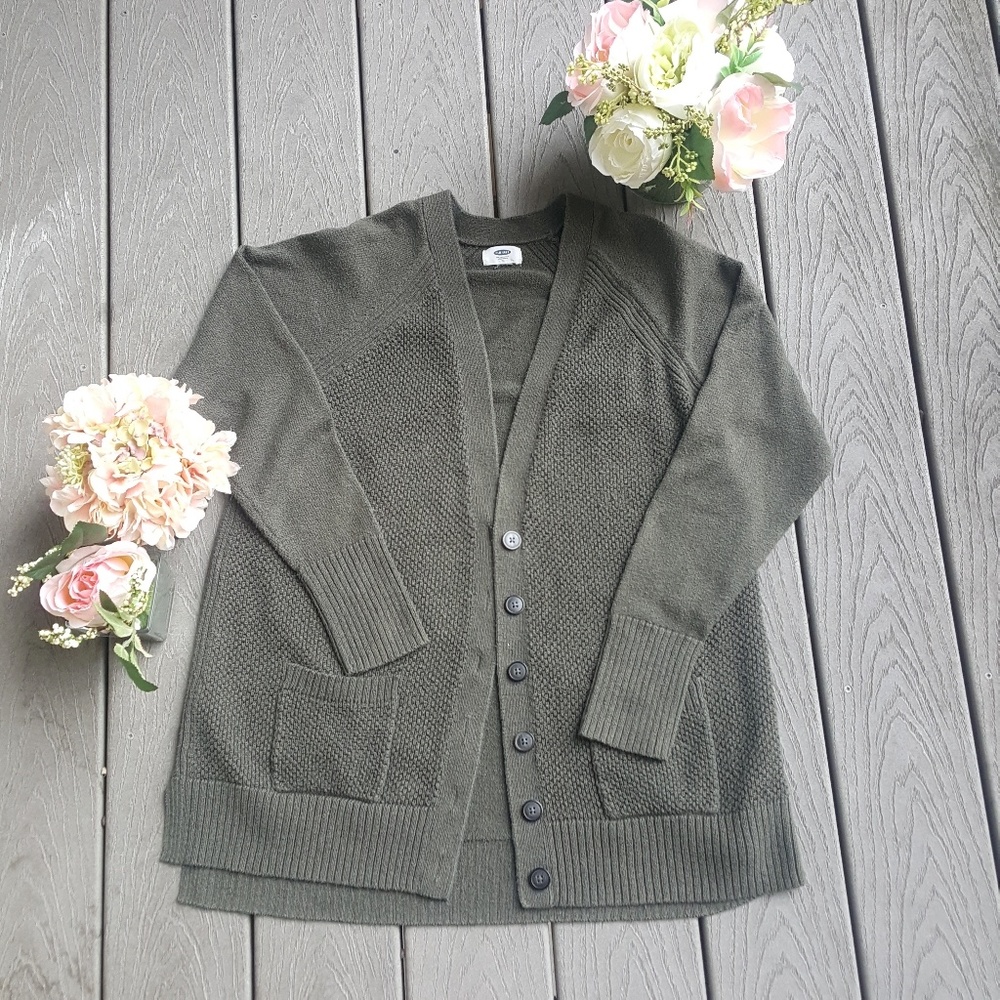 Green Cardigan, Old Navy